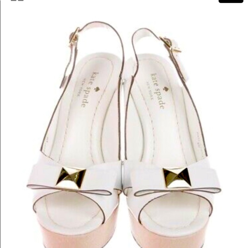 Kate spade beautiful white bow platforms